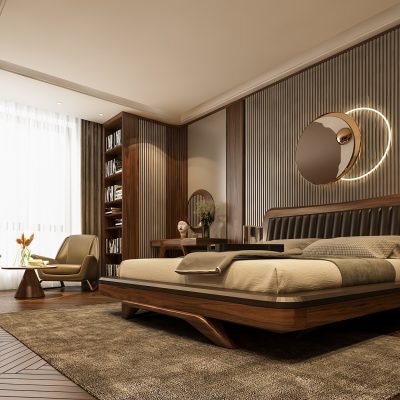 Giường ngủ gỗ óc chó G-M014