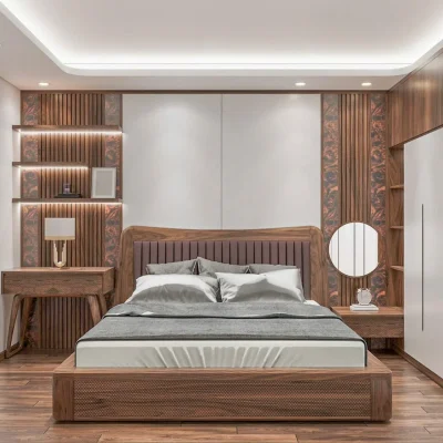 Giường ngủ gỗ óc chó G-M010