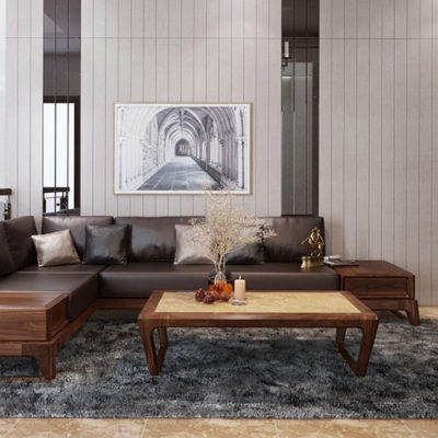 Sofa gỗ óc chó SF-M046
