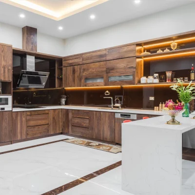 Tủ bếp gỗ óc chó TB-M022